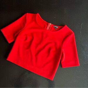 Express Structured Red Cropped Top